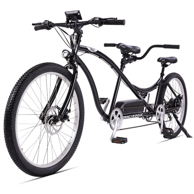 Electric tandem bicycle for two riders