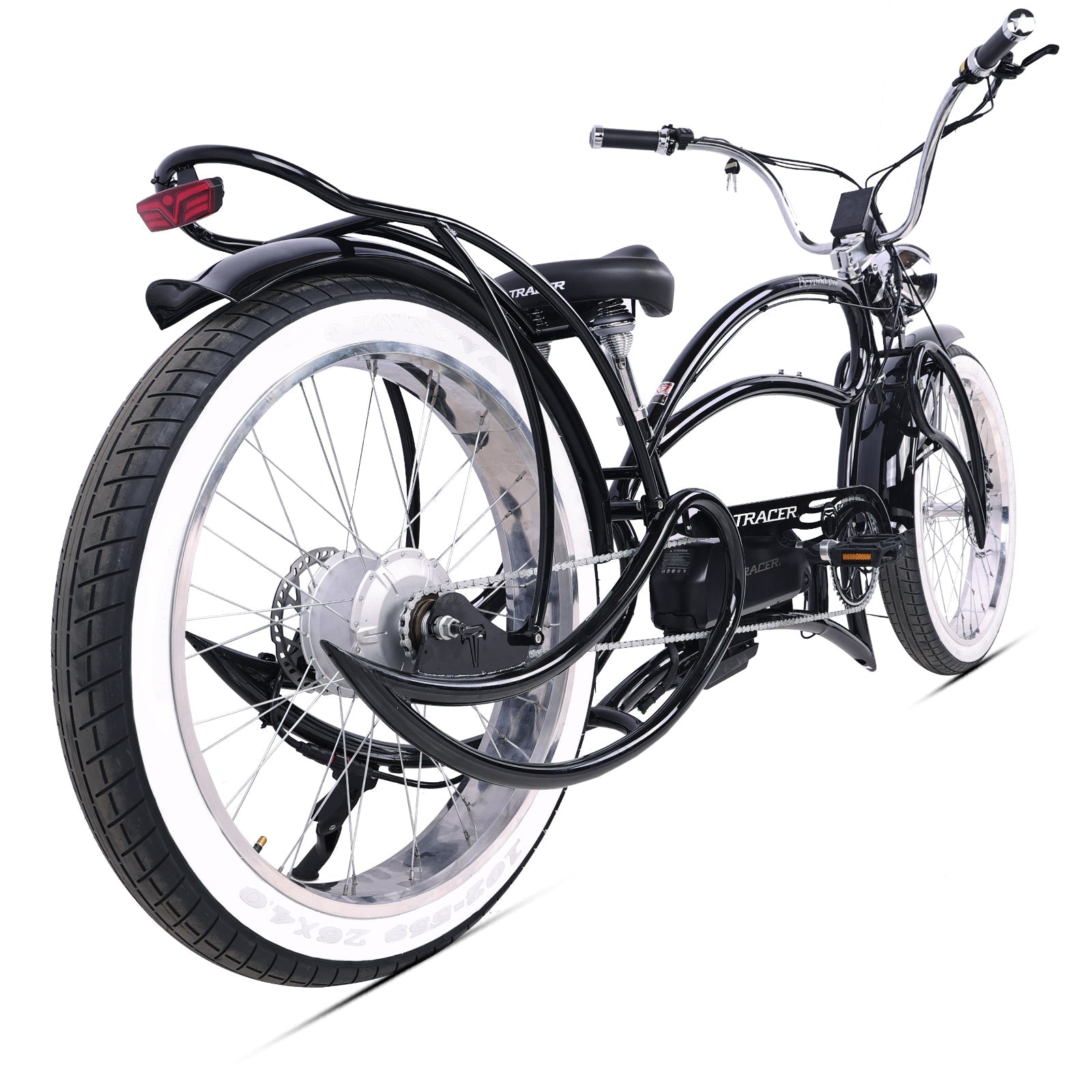 Tracer Beyond Pro 800W/1000W 26" Classic Stretch Chopper EBike