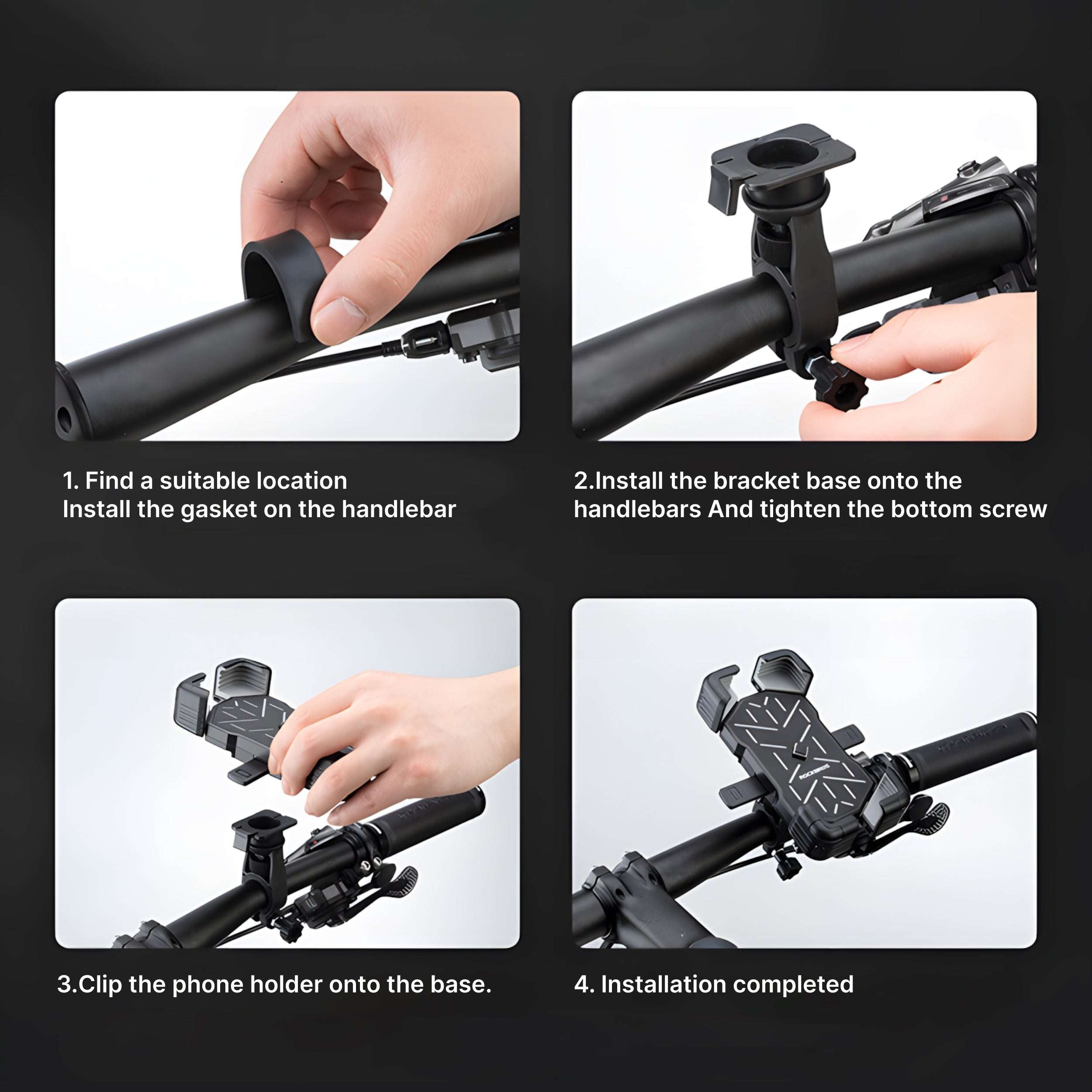 ROCKBROS Vibration-Dampening E-Bike Phone Mount