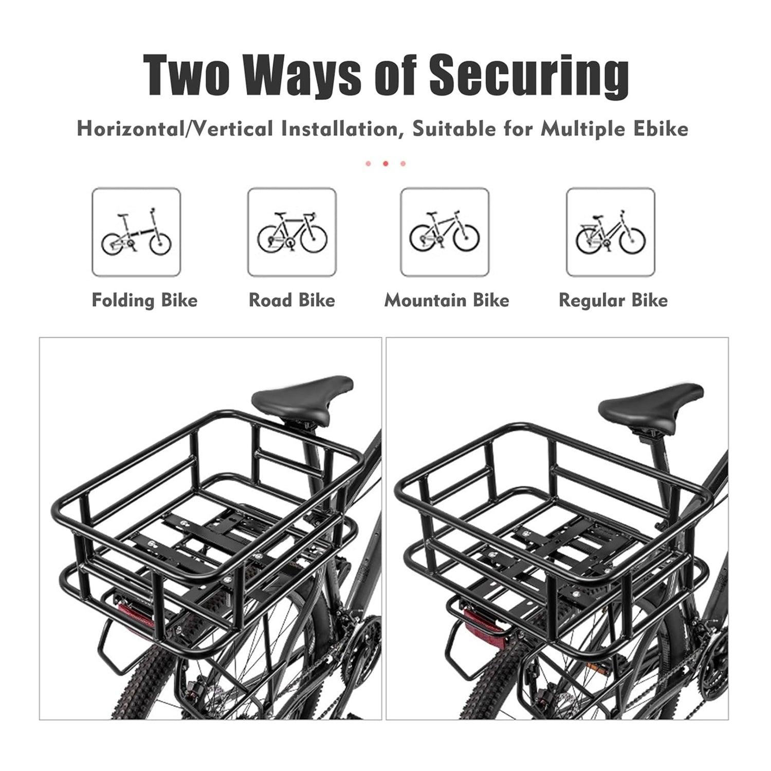 Vanpowers Rear Cargo Rack Basket for Cargo E-Bikes