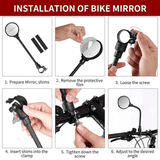 360° Adjustable Round Handlebar Rearview Mirrors