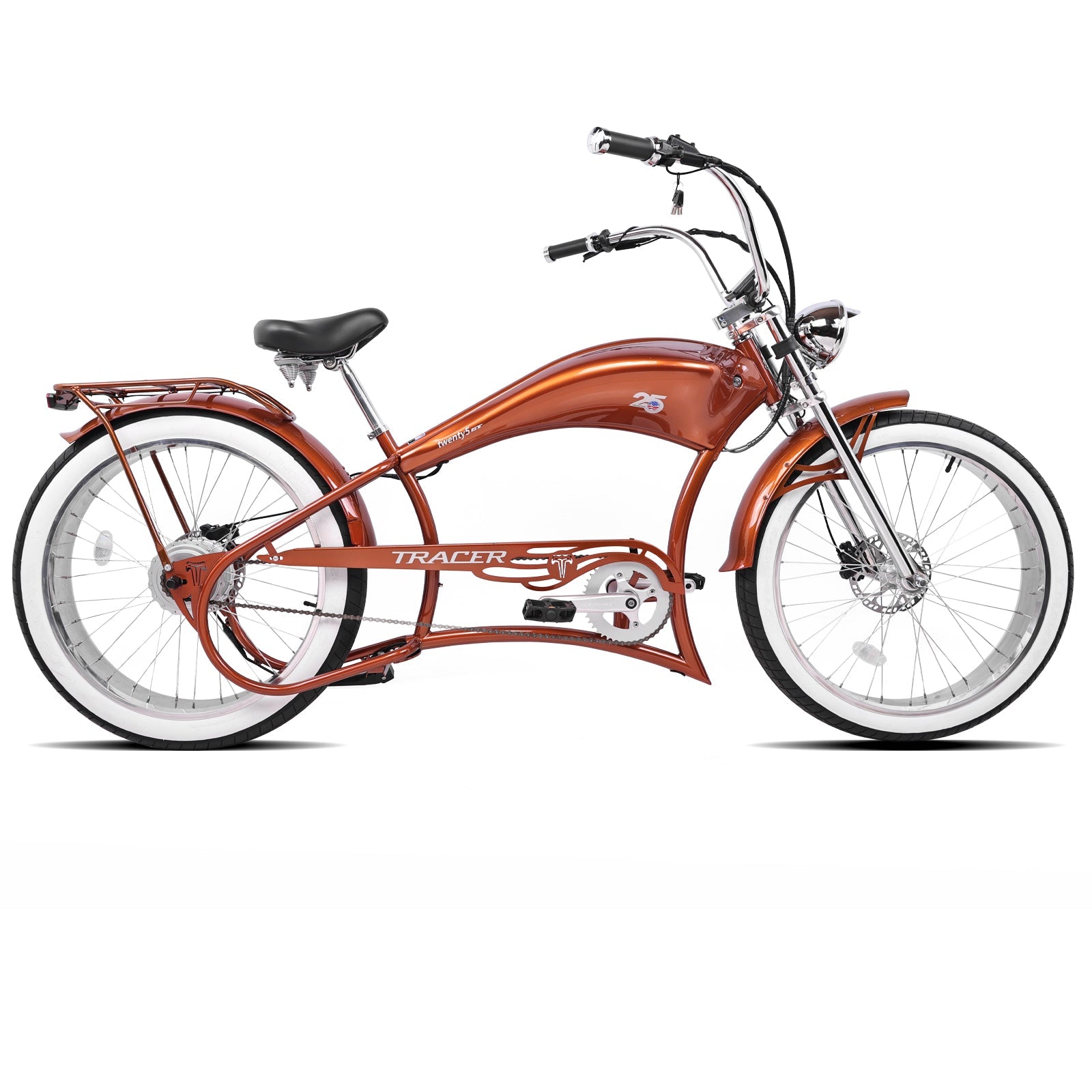Tracer Twenty5 800W Chopper Stretch Cruiser Ebike