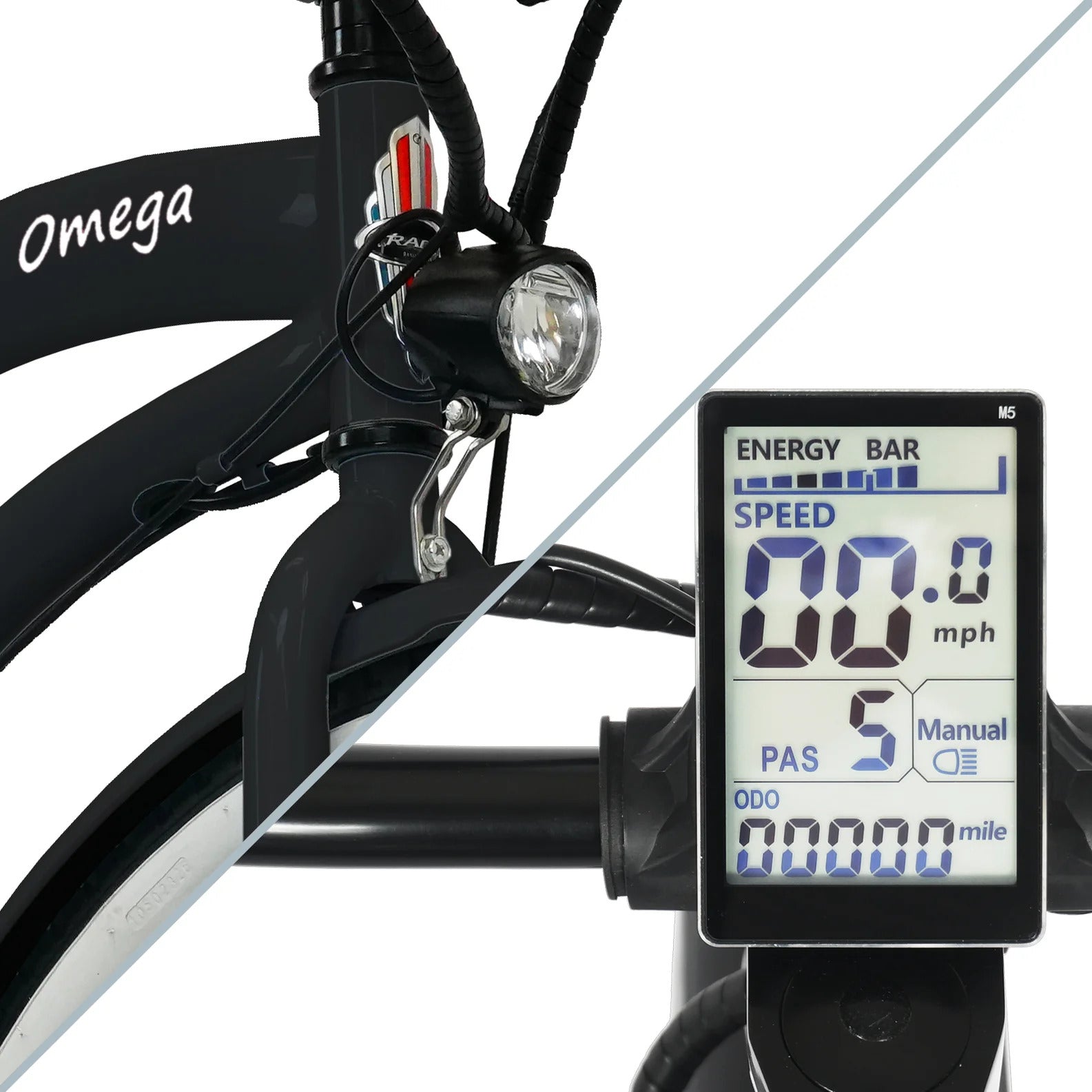 Tracer OMEGA 500W 26" 7-Speed Electric Beach Cruiser Bike