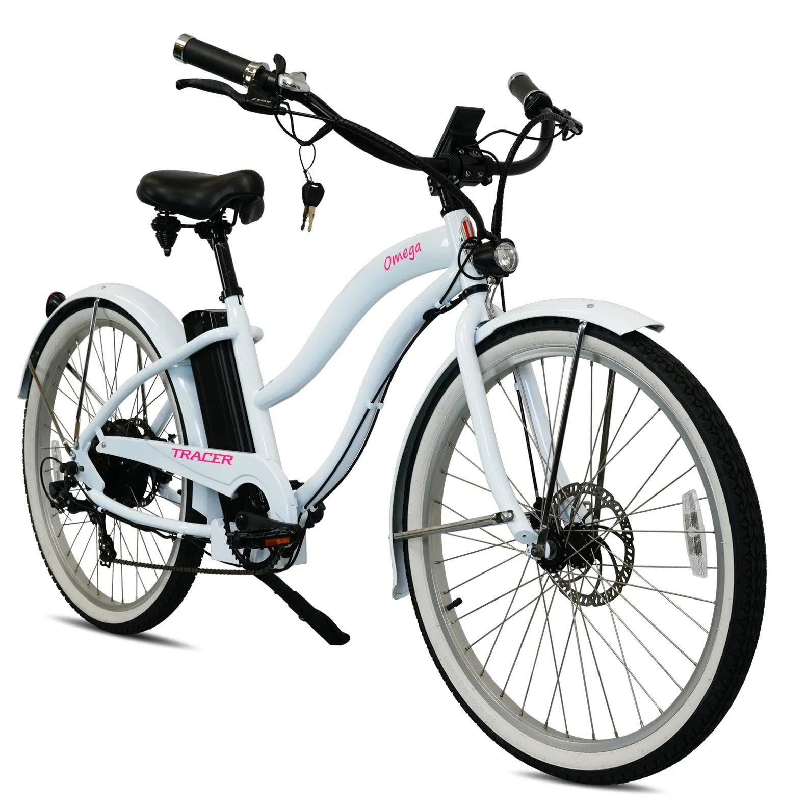 Tracer OMEGA 500W 26" 7-Speed Electric Beach Cruiser Bike