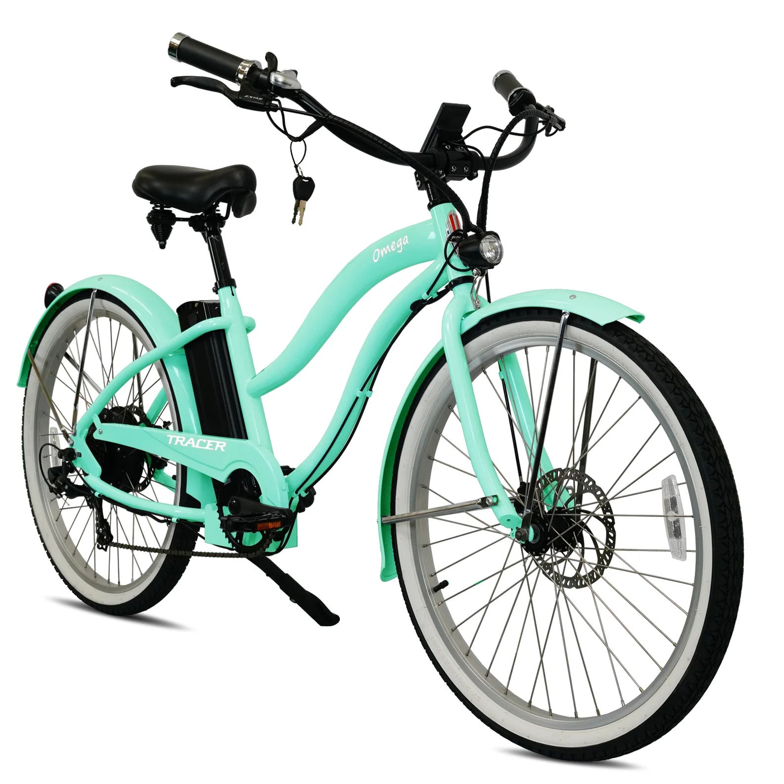 Tracer OMEGA 500W 26" 7-Speed Electric Beach Cruiser Bike