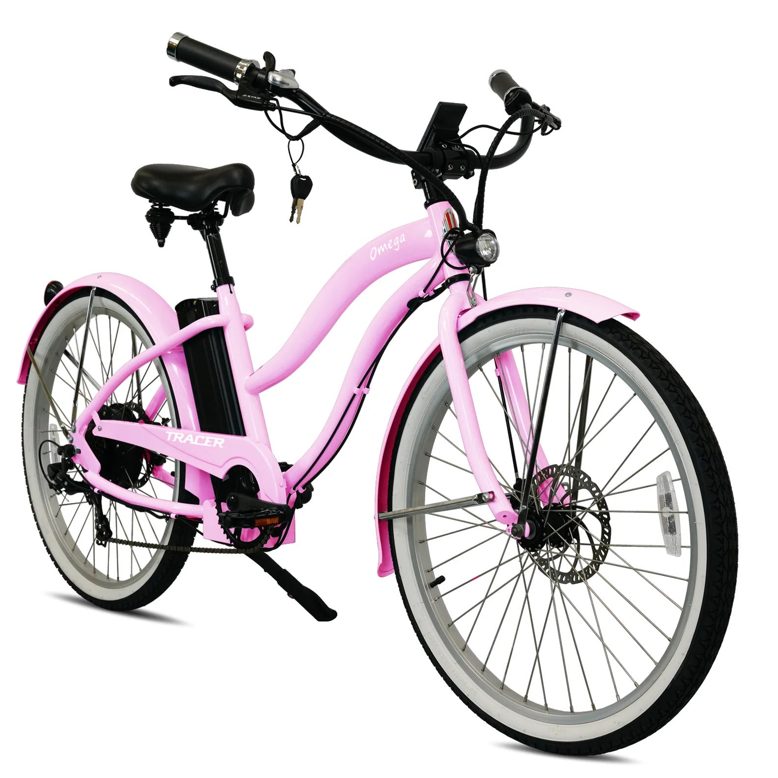 Tracer OMEGA 500W 26" 7-Speed Electric Beach Cruiser Bike