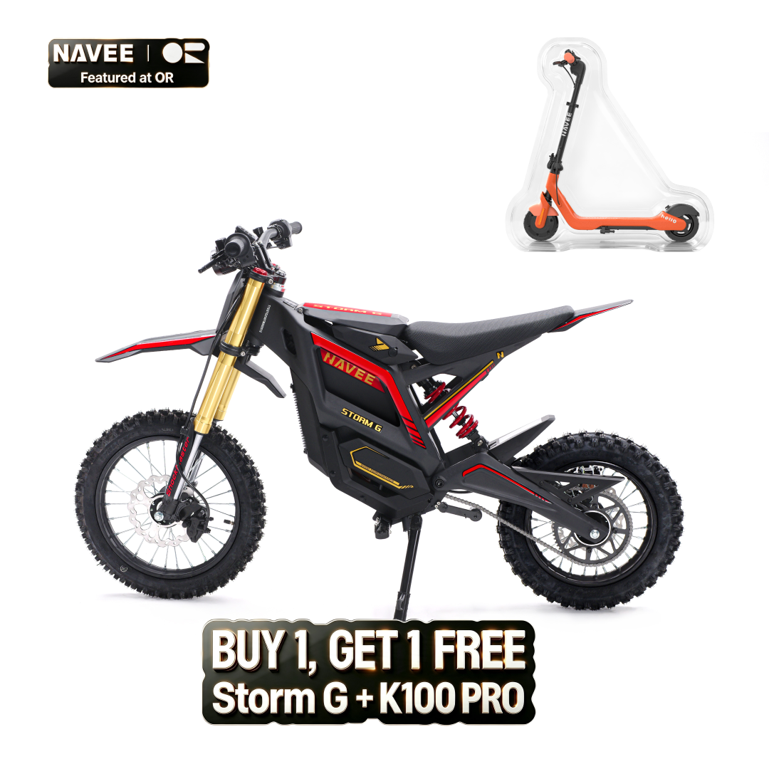 NAVEE Storm G electric dirt bike studio shot