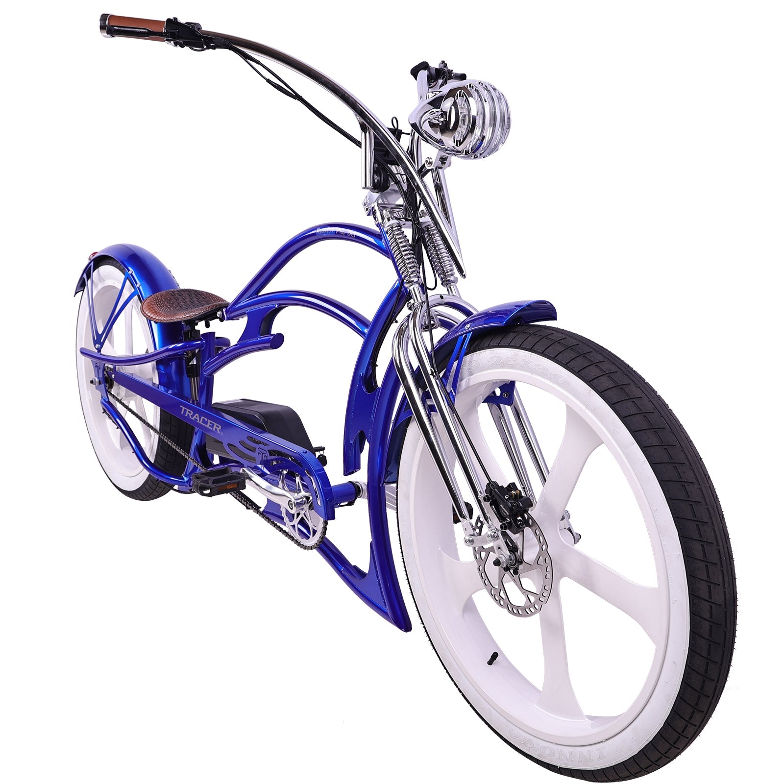 26" Raptor Pro DS Electric 5-Speed 800W Chopper Fat Tire Bike
