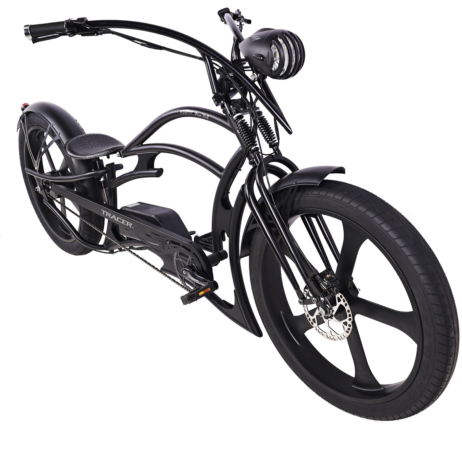 26" Raptor Pro DS Electric 5-Speed 800W Chopper Fat Tire Bike