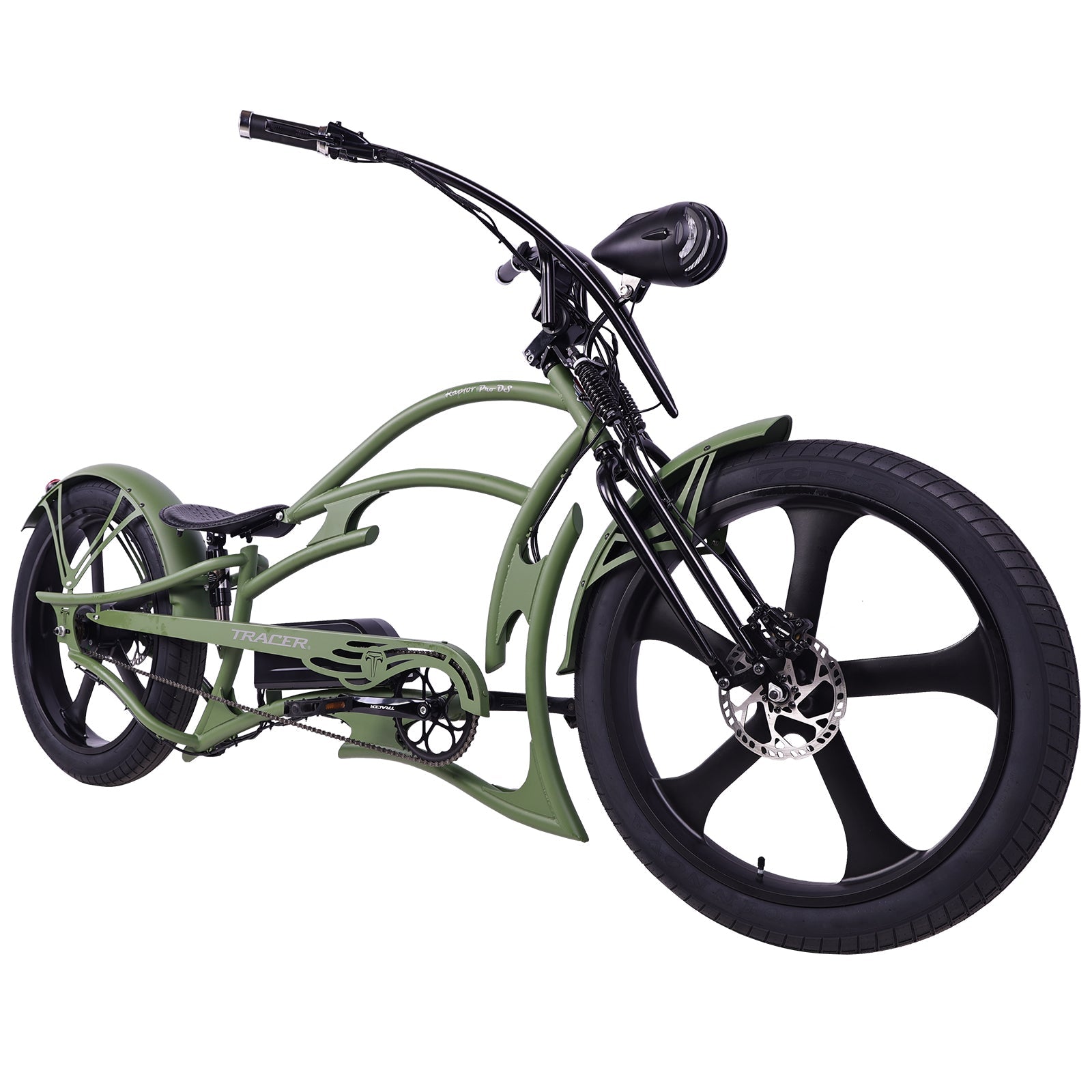 26" Raptor Pro DS Electric 5-Speed 800W Chopper Fat Tire Bike