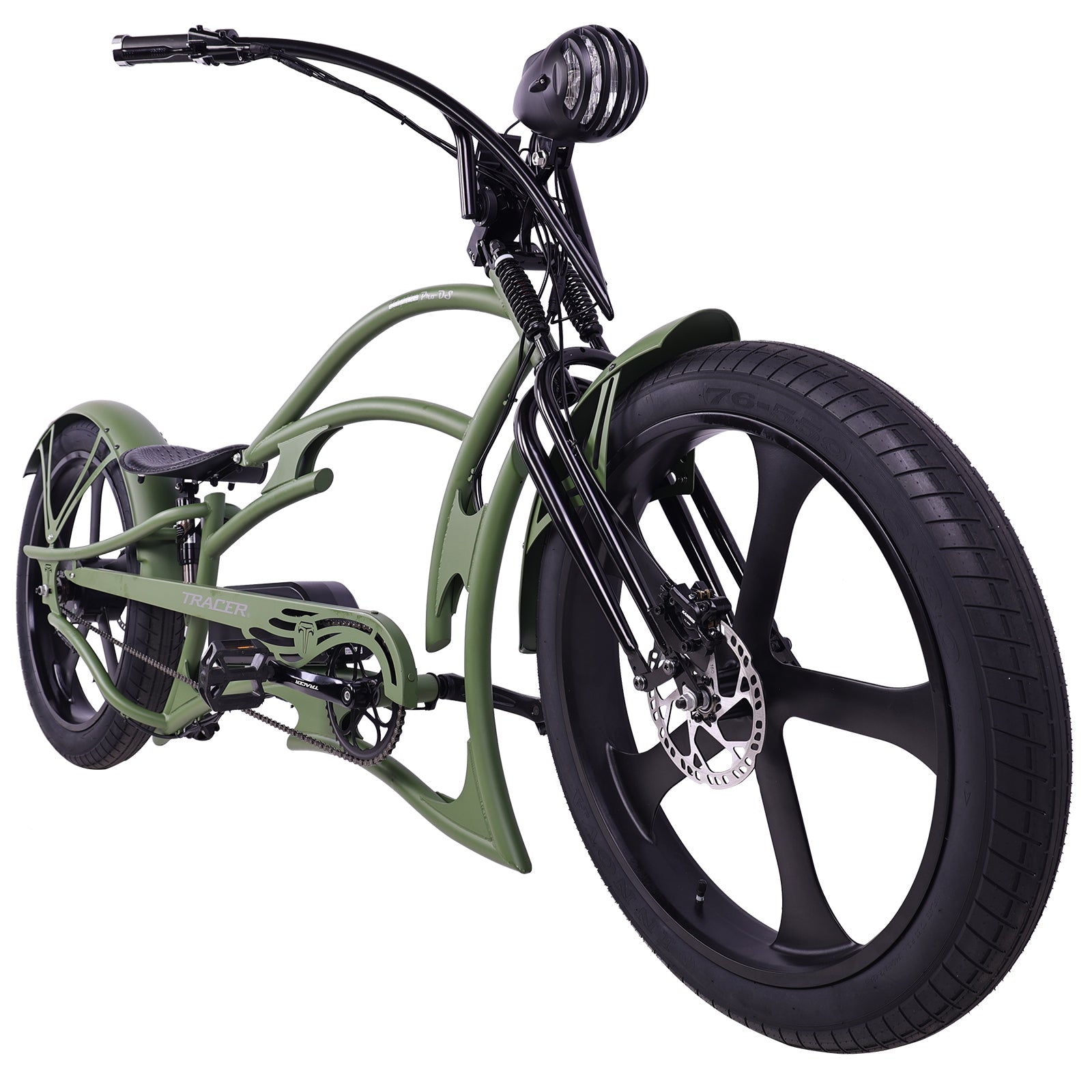 26" Raptor Pro DS Electric 5-Speed 800W Chopper Fat Tire Bike