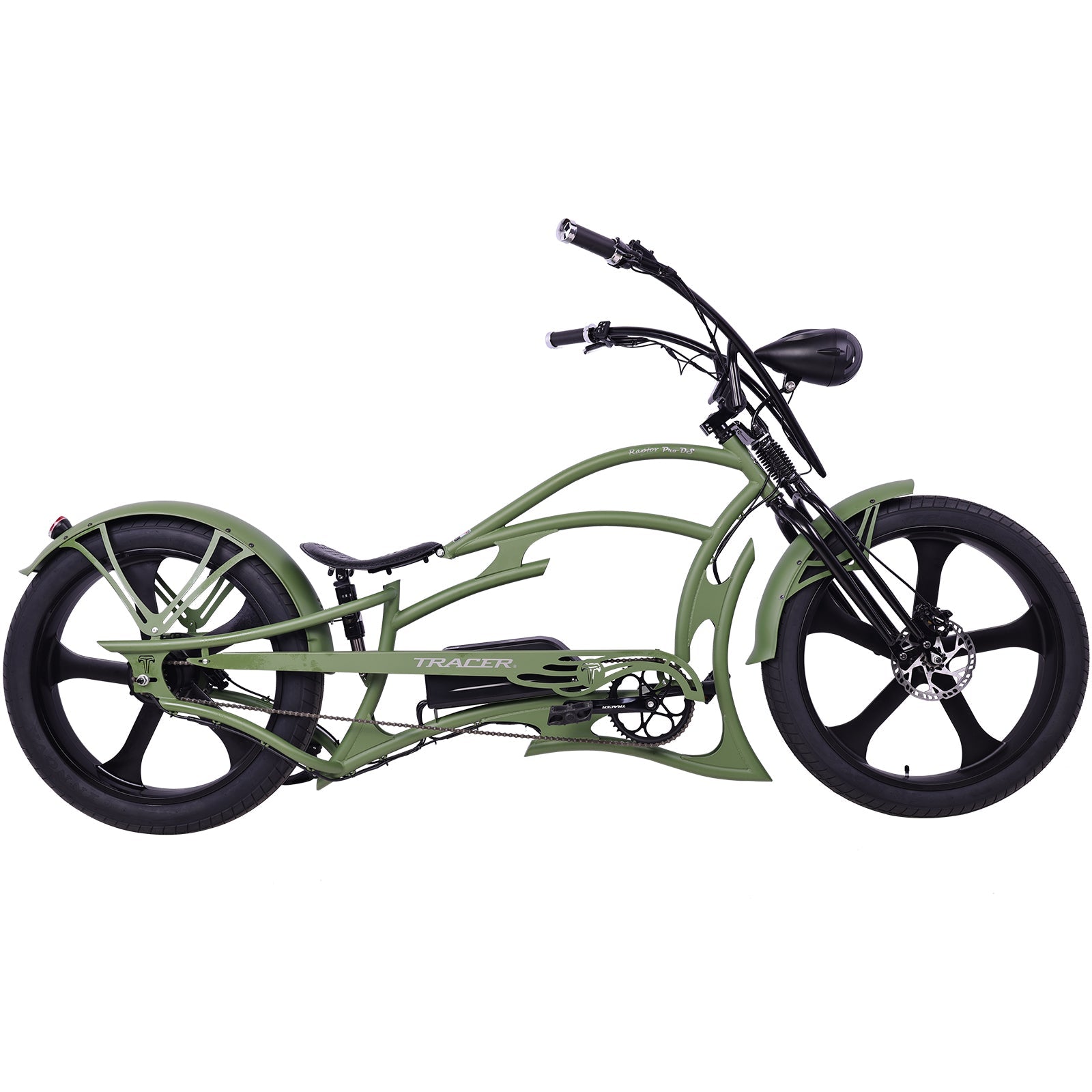 26" Raptor Pro DS Electric 5-Speed 800W Chopper Fat Tire Bike