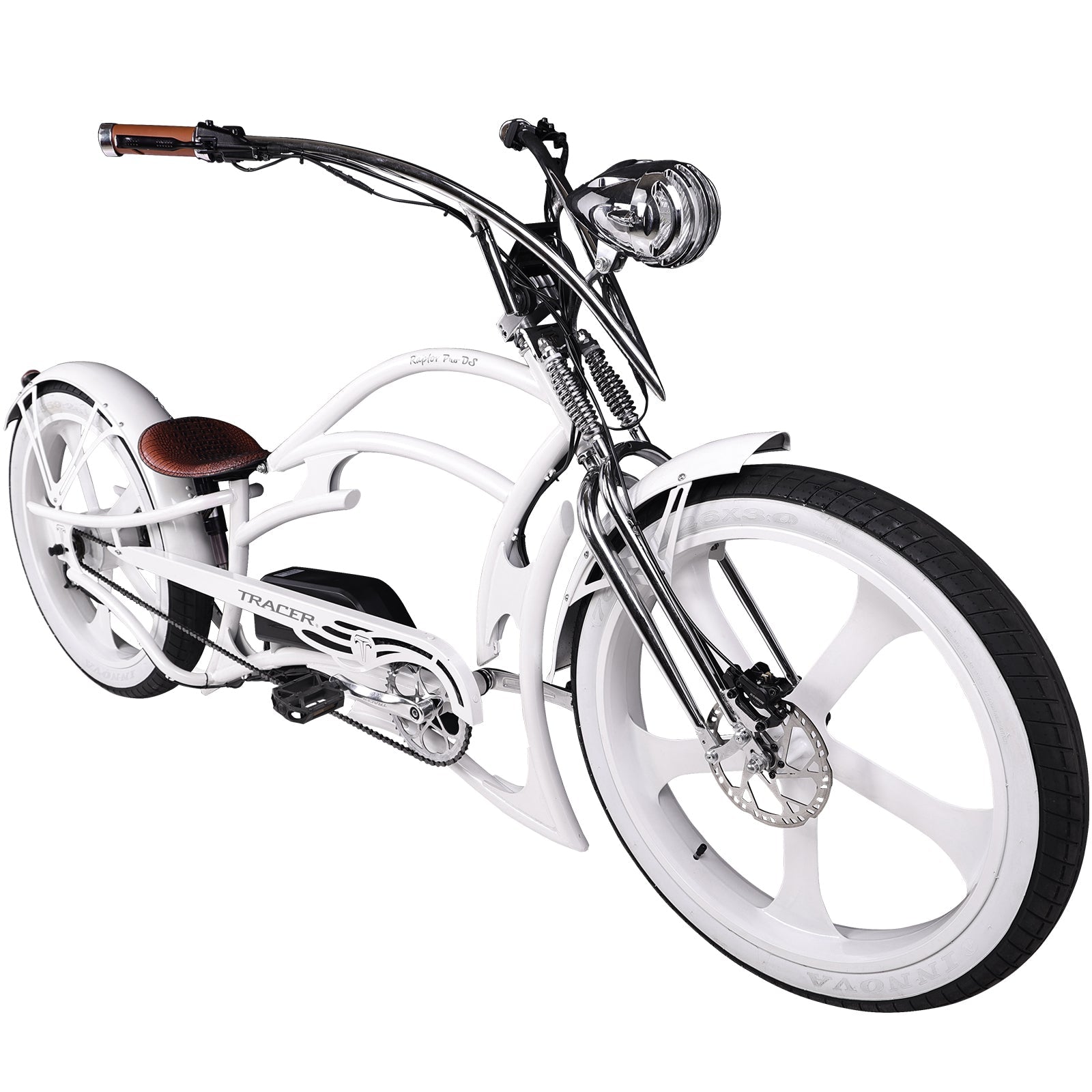 26" Raptor Pro DS Electric 5-Speed 800W Chopper Fat Tire Bike