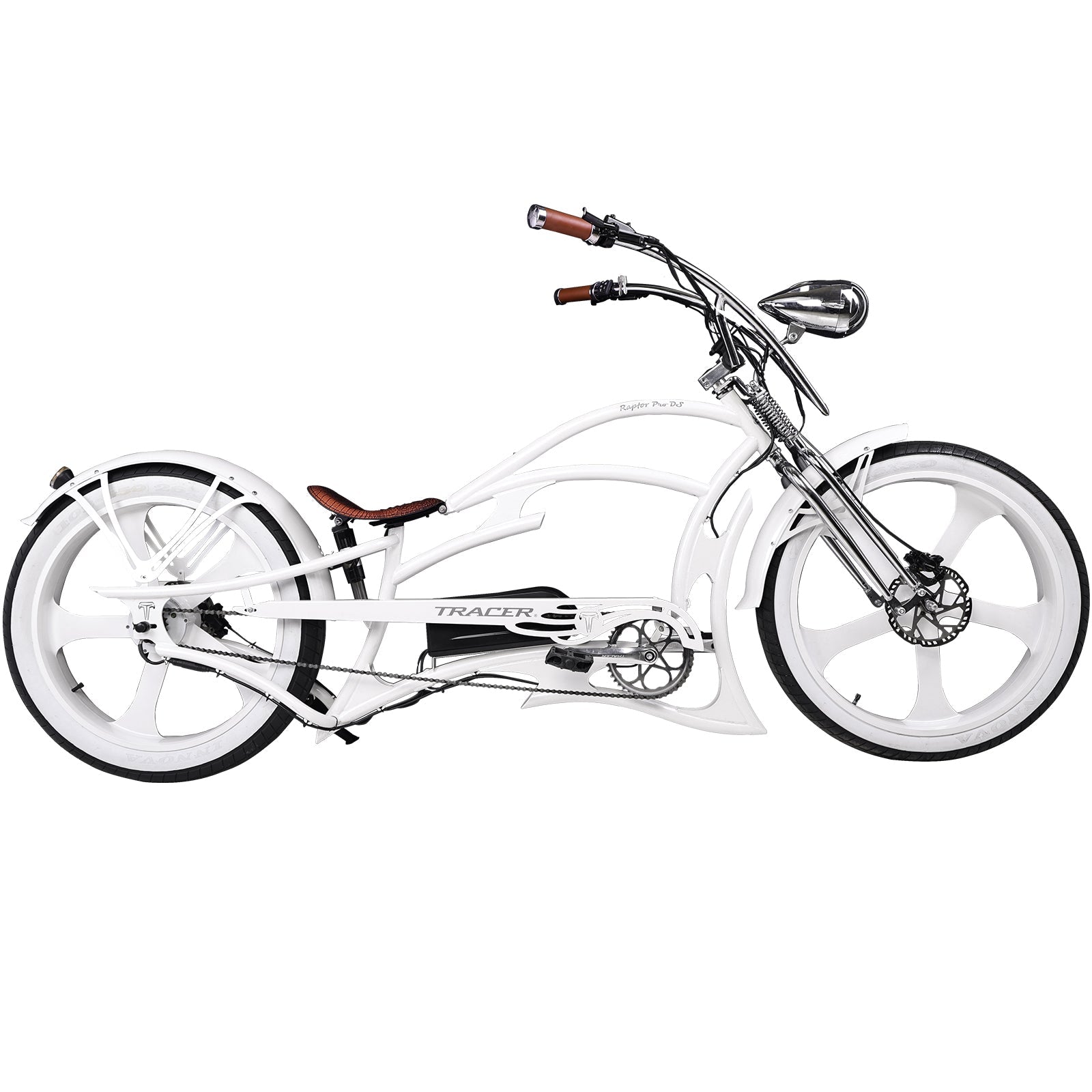 26" Raptor Pro DS Electric 5-Speed 800W Chopper Fat Tire Bike