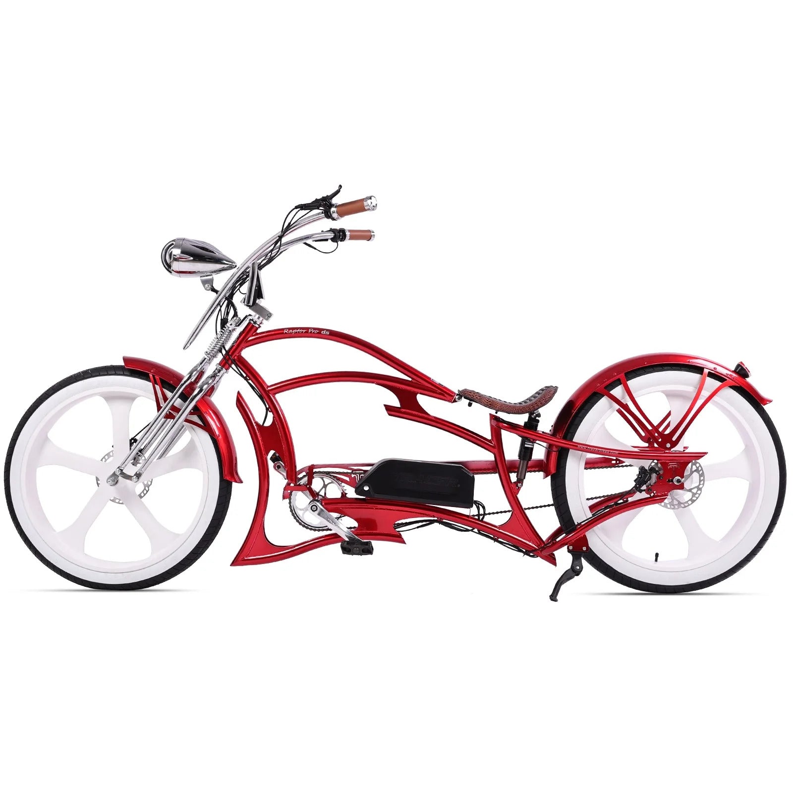 26" Raptor Pro DS Electric 5-Speed 800W Chopper Fat Tire Bike