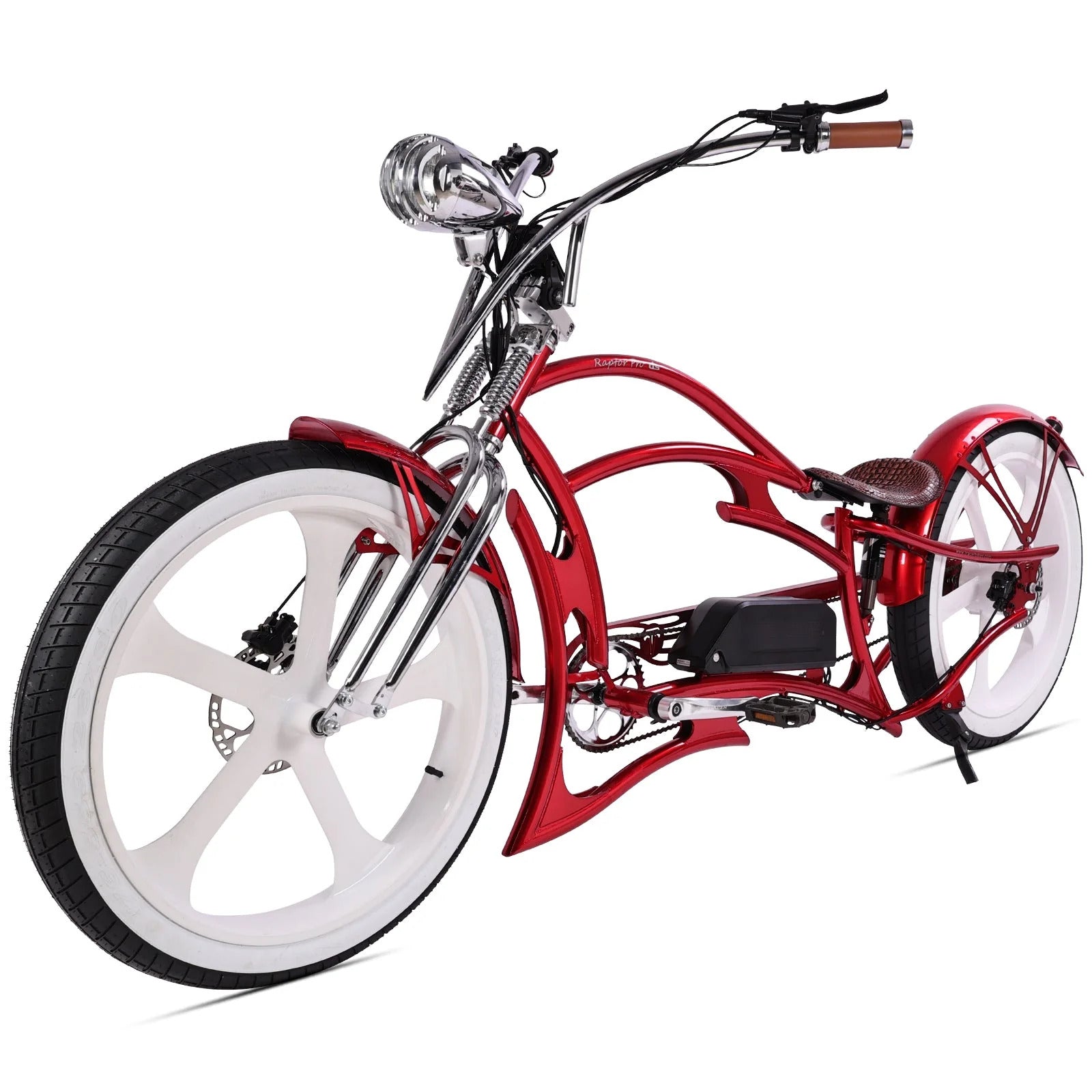 26" Raptor Pro DS Electric 5-Speed 800W Chopper Fat Tire Bike
