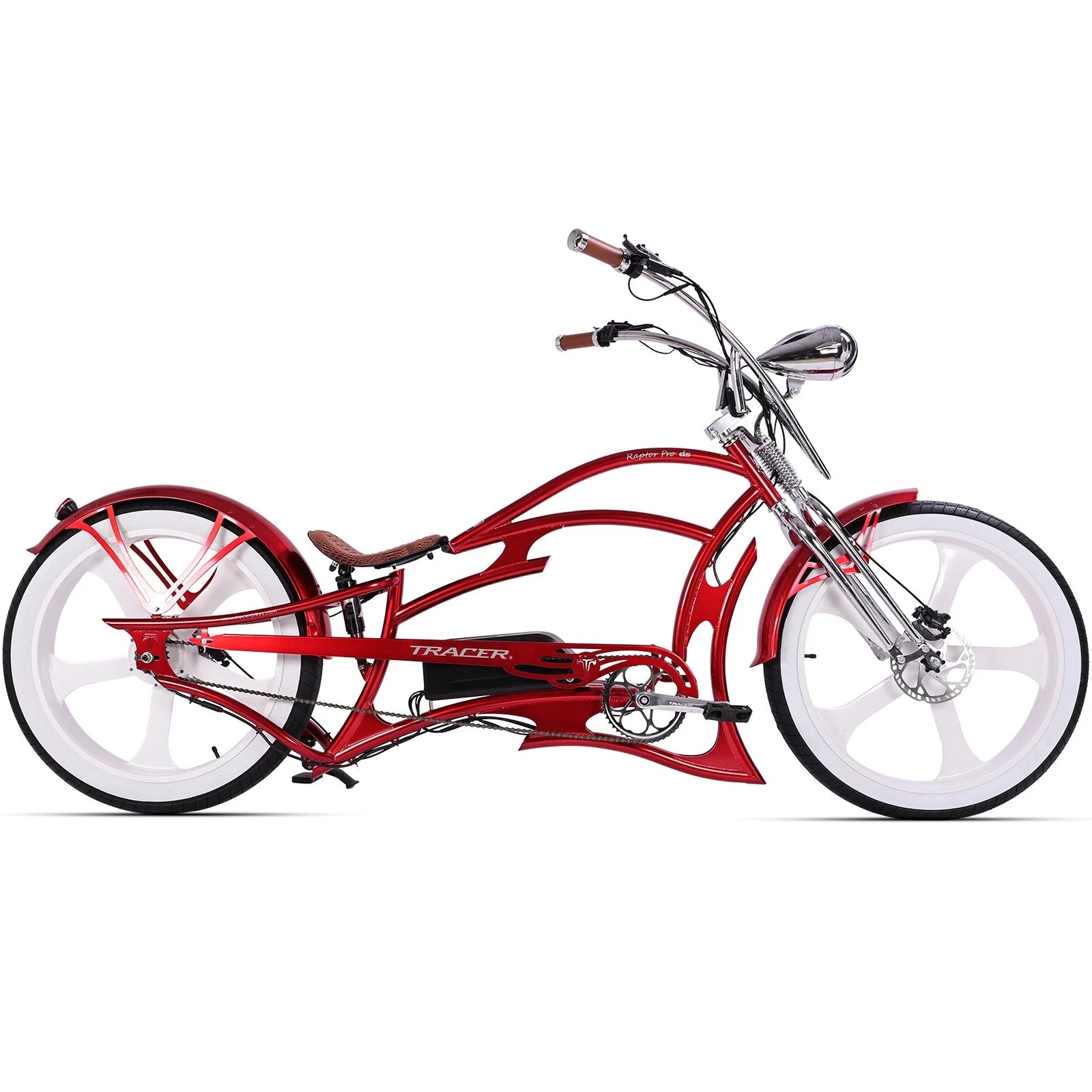 26" Raptor Pro DS Electric 5-Speed 800W Chopper Fat Tire Bike