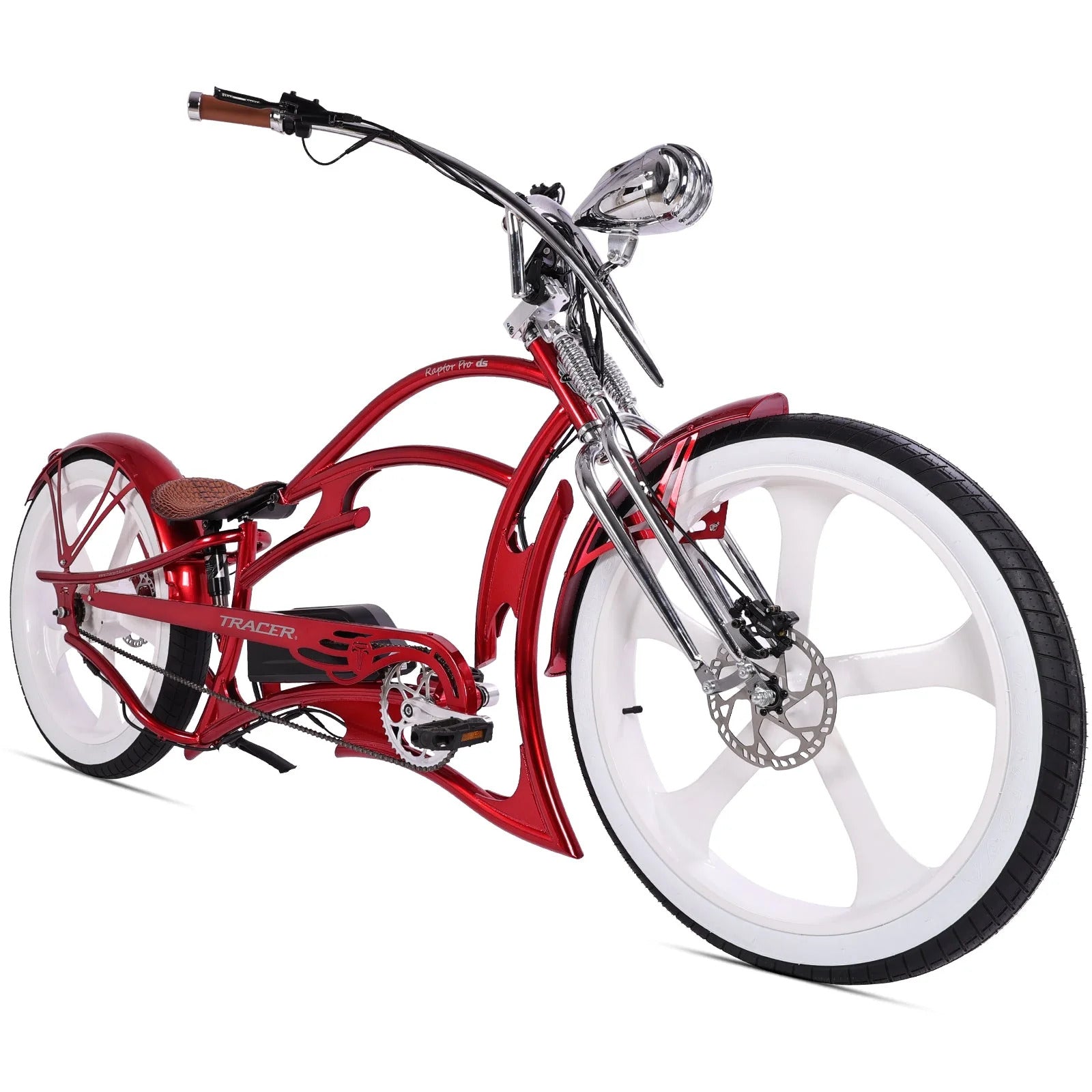 26" Raptor Pro DS Electric 5-Speed 800W Chopper Fat Tire Bike