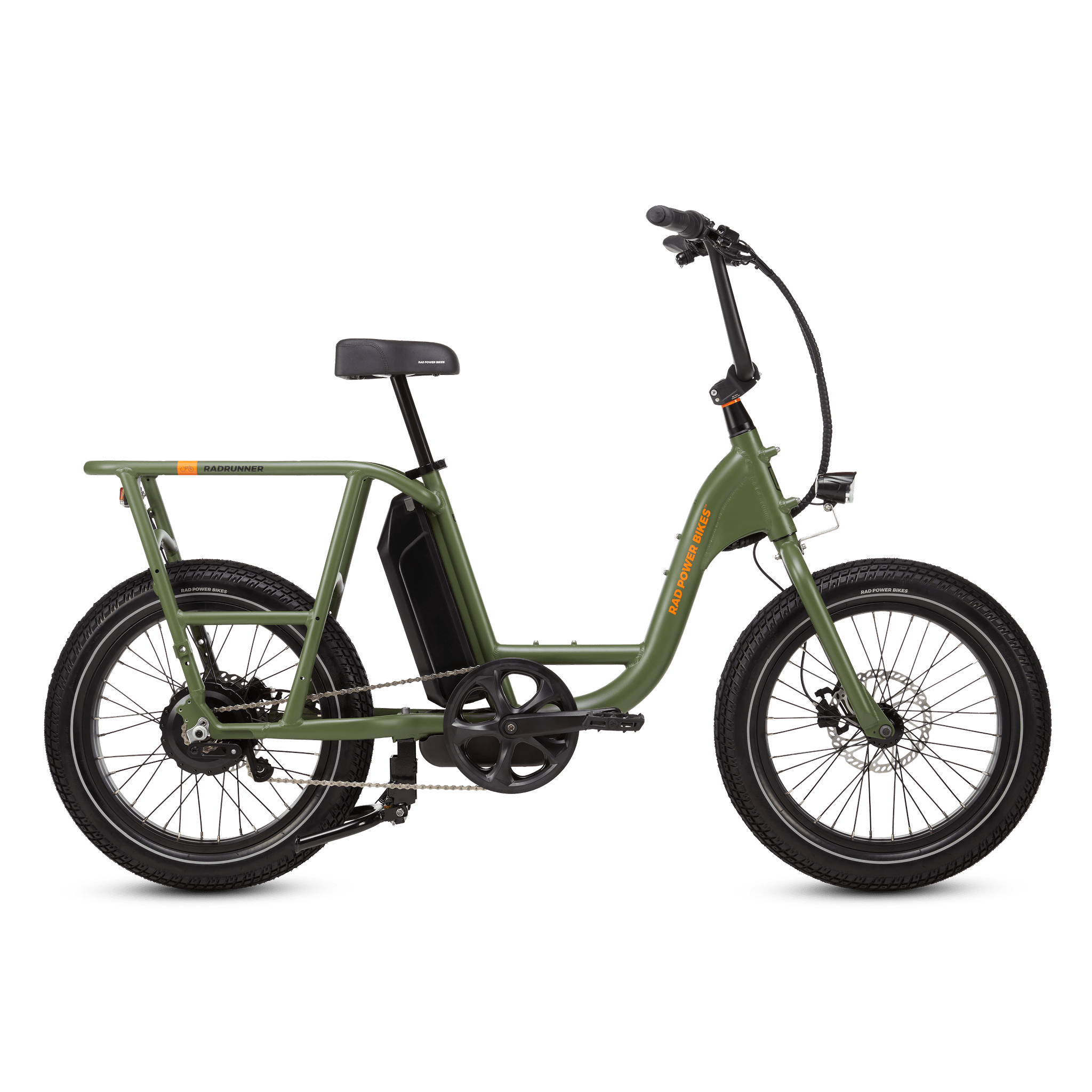 RadRunner electric cargo bike, forest green
