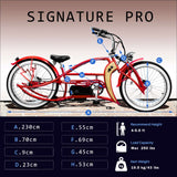 Tracer Signature Pro 26" 800W Chopper Cruiser Electric Bike w/ USB & Cigarette Lighter