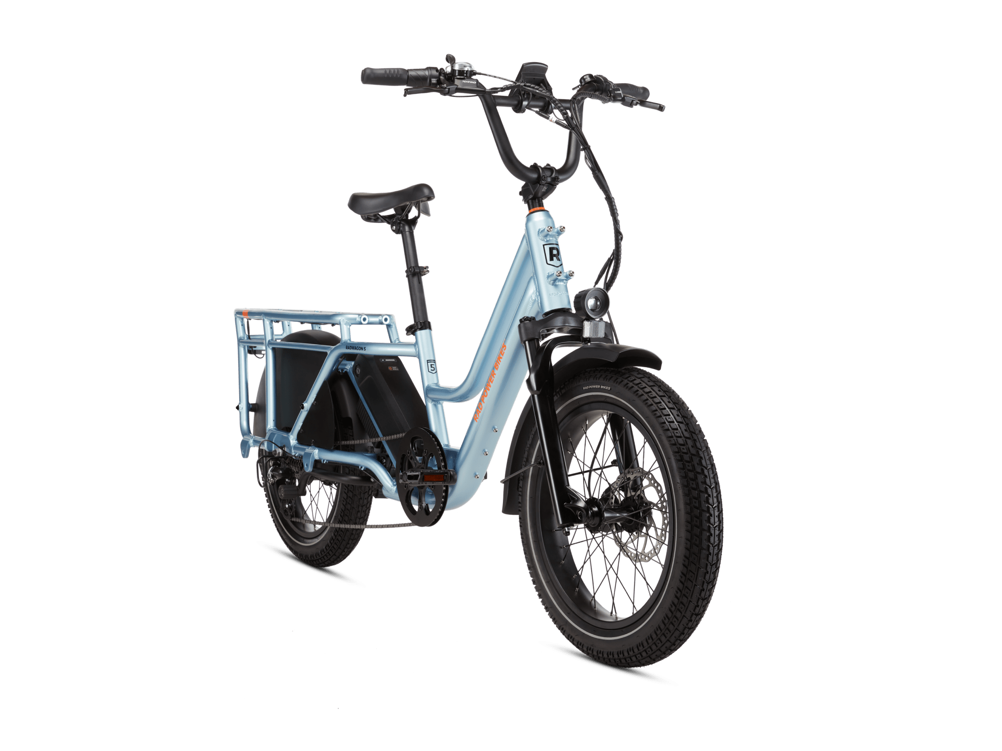RadWagon 5 electric cargo bike, angled view