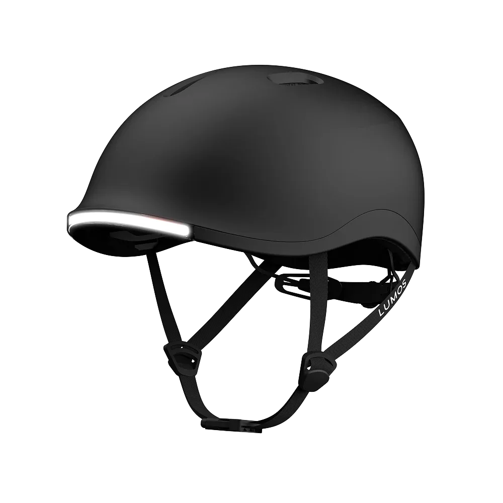 Lumos Nyxel smart bike helmet in black, side view