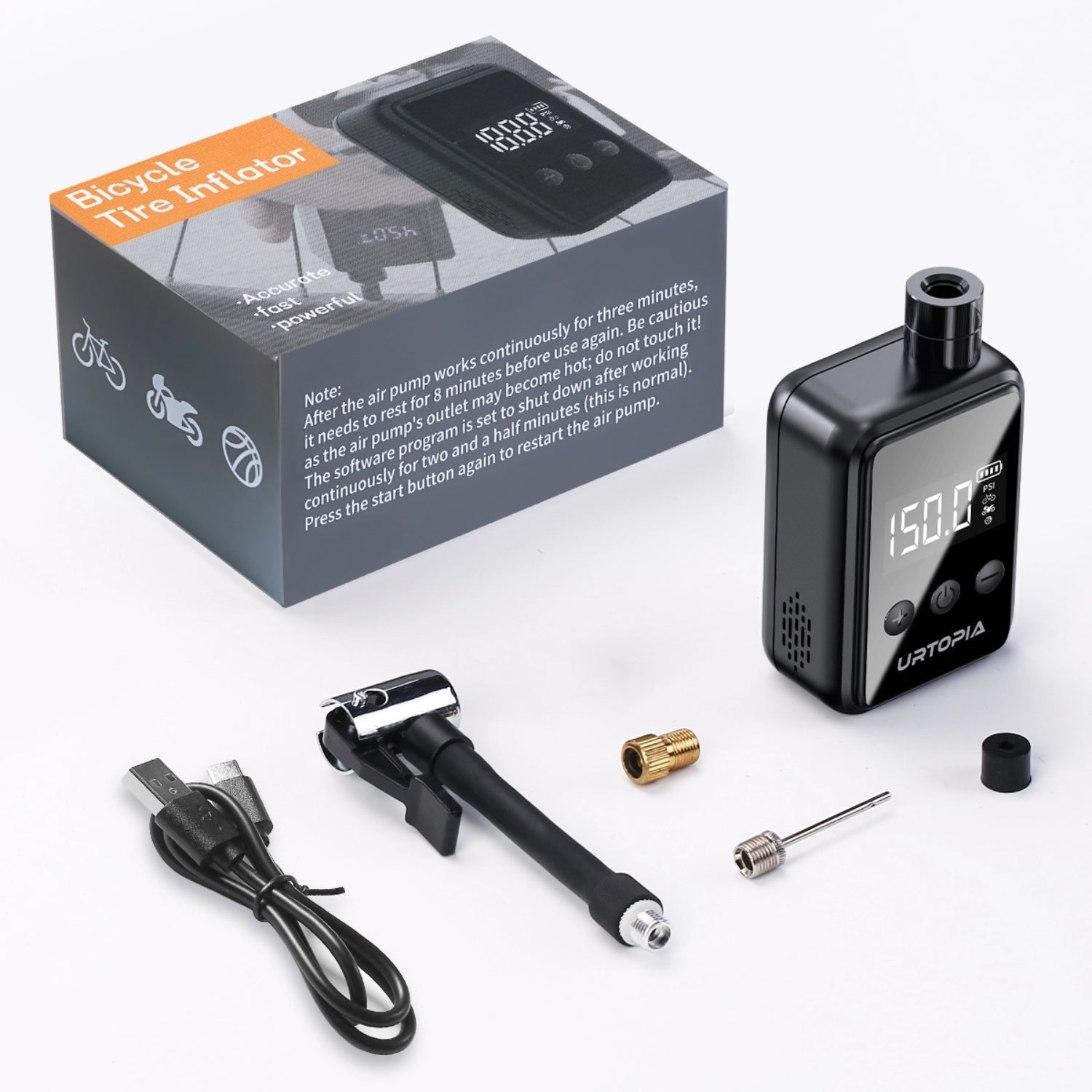 Urtopia Mini Rechargeable Bike Pump